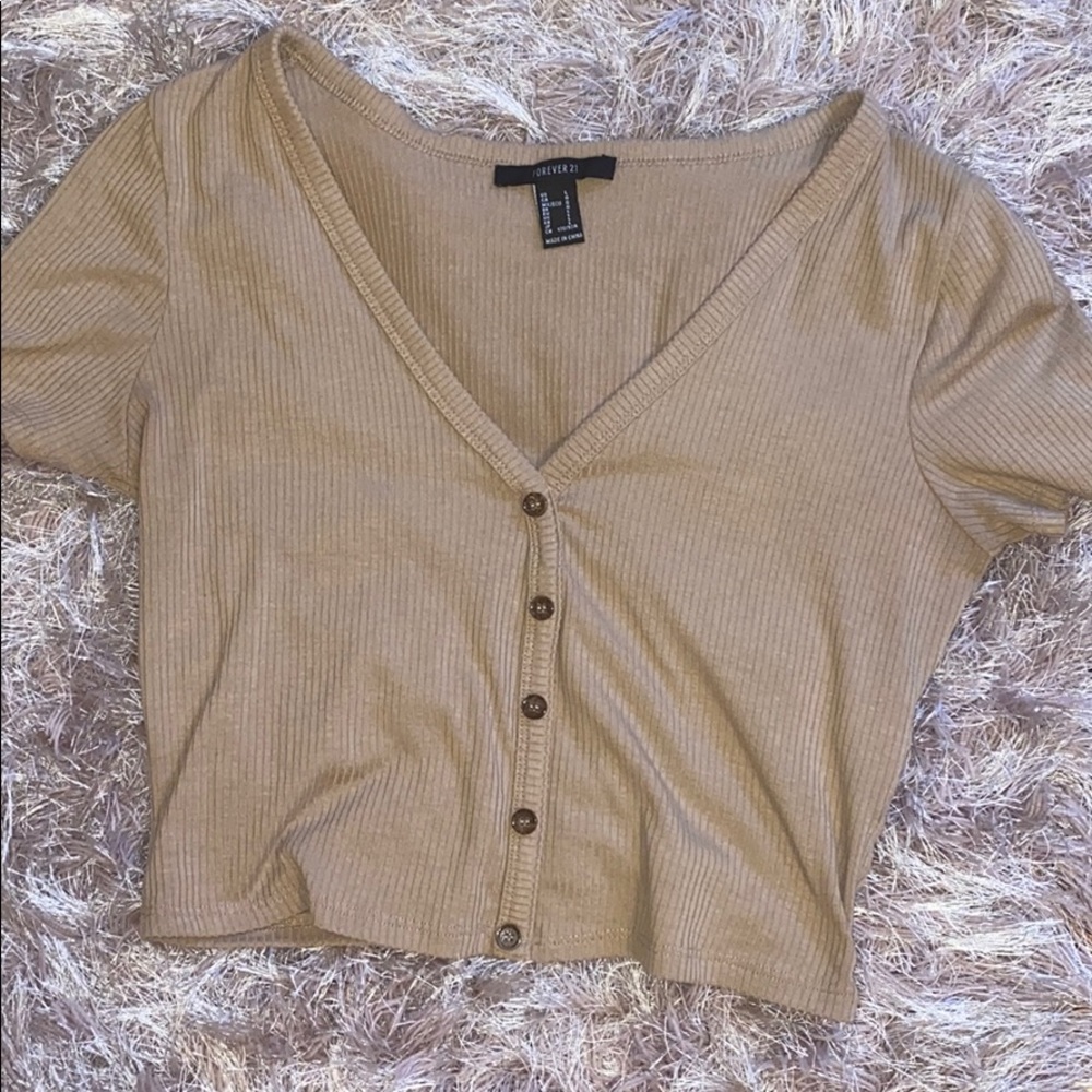 light brown crop top